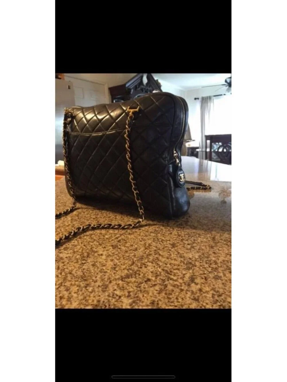 Vintage CHANEL Quilted Shoulder Bag CC Logo Lambskin 24k Chain